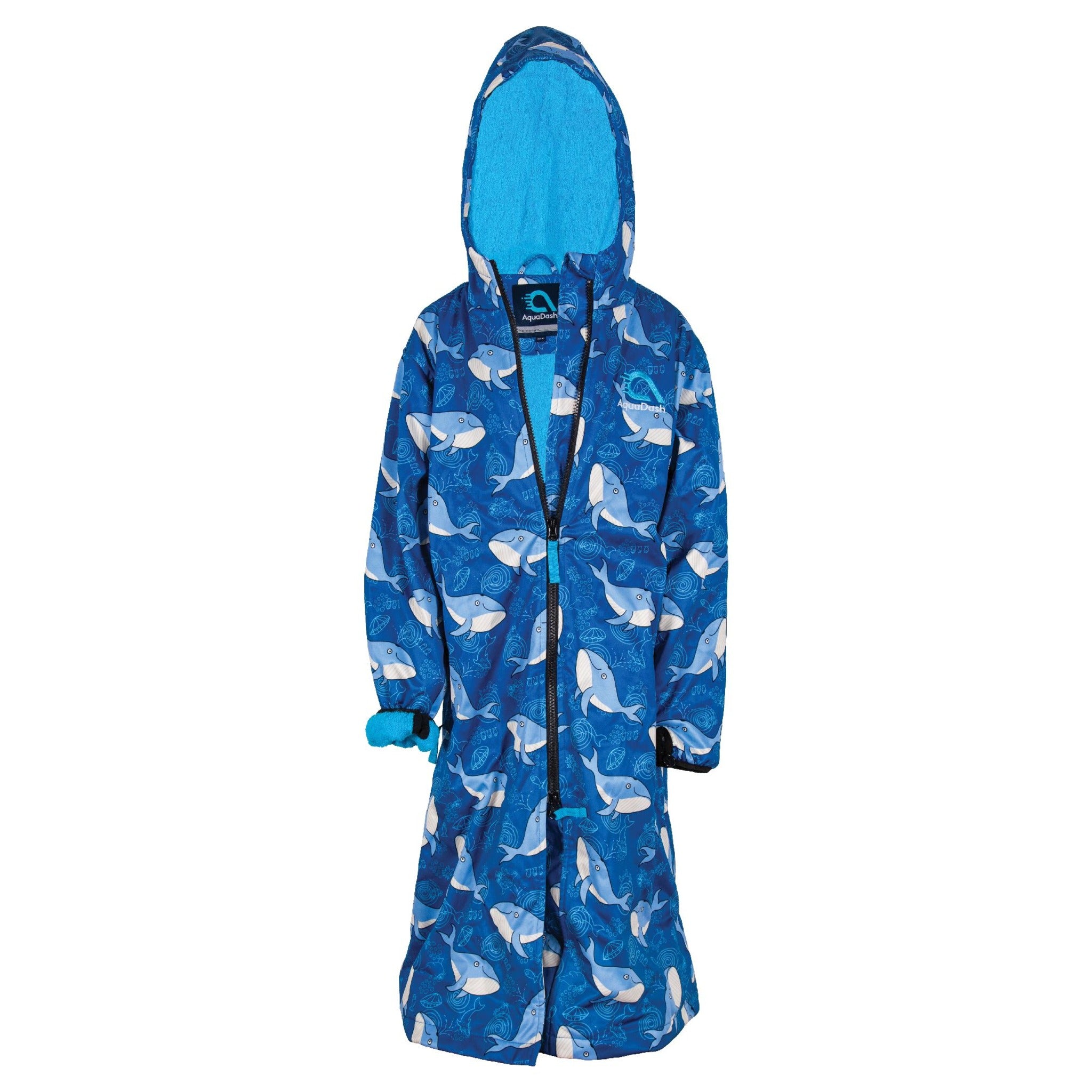 Whale patterned swim parka