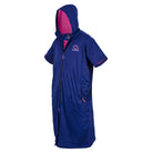 cobalt blue short sleeve swim parka